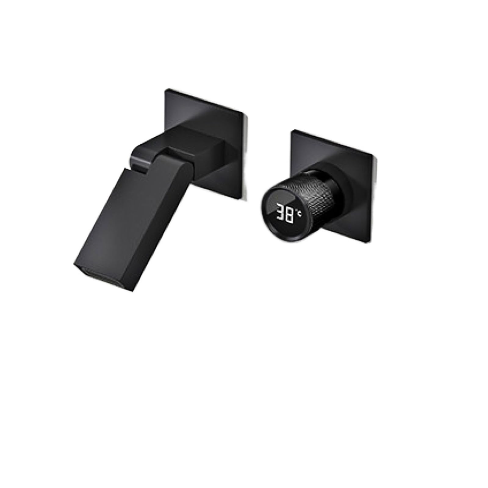 Robinet de salle de bain encastré mural en laiton noir mat au design minimaliste et chic