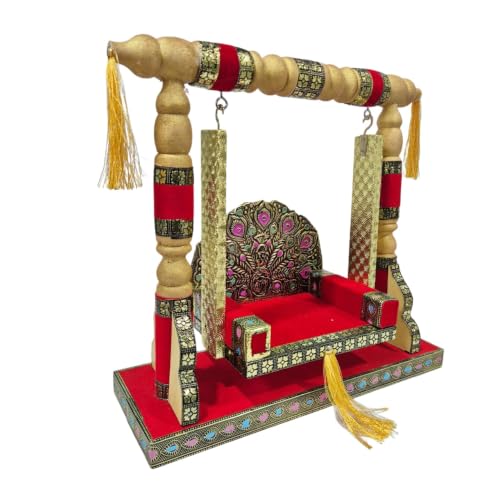 Best Janmashtami Decorations from Amazon India 29 Handcrafted Laddu Gopal Jhula | Decorative Wooden Krishna Palana ...