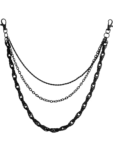 Sacina Gothic Black Layred Biker Pants Chain, Wallet Belt Chain, Goth Grunge Accessories, Jewelry Gift for Women