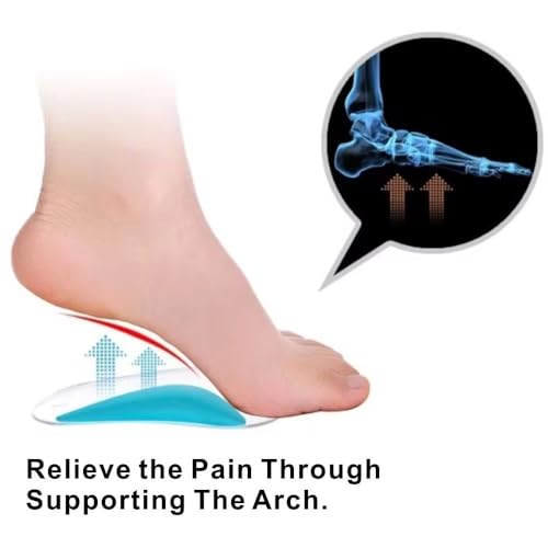Image of Arch Support Insole for Flat Feet 1 Pairs, Thicken Gel Arch Pads for Flat Feet - Self-Adhesive Arch Cushions Inserts for Men and Women, Clear, Relieves Feet Pain, Plantar Fasciitis & Heel Spurs, Orthotic Inserts for Enhanced Stability, Trimmable Shoe Inserts