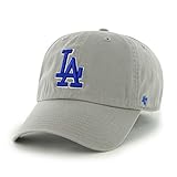 MLB Los Angeles Dodgers '47 Brand Clean Up Adjustable Cap, One Size, Gray
