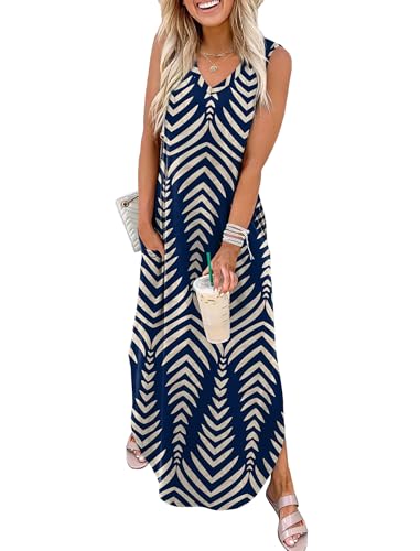 Image of Sampeel Summer Dresses Maxi Dress Vacation Beach Sundresses 2025 with Pockets