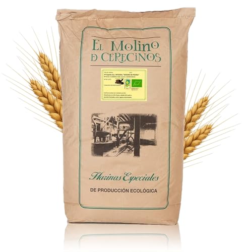 Harina De Espelta Integral Ecológica | De Molino De Piedra | Para Pan Y Repostería | Harina Espelta 100% Natural | Favorece El Tránsito Intestinal | Fibra Alta Y Sabor Tradicional (25 Kg)