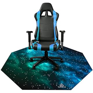 AREIA Space Computer Chair Mat (47” x 47”), Noise Cancelling Gaming Chair Mat – Anti-Slip Gaming Floor Mat – Scratch Resistant Mat for Office Chair – Octagon Computer Chair Mat for Hardwood Floor (B08YW6KCTW)