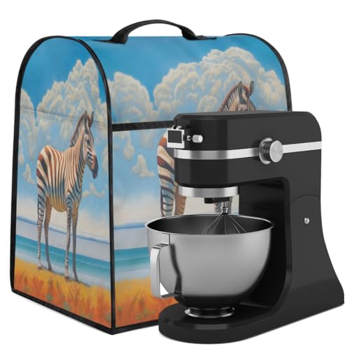 Coffee Maker Cover Animal Zebra Kitchen Appliance Covers Small Appliance Covers Blender Cover Juicer Cover Dust Covers for Kitchen Appliances with Top Handle and Pockets,Washable,C83