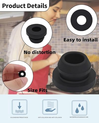 BNREOZA 20 Stück Herdgummidichtungen, Führungsgummifüße, rostige Gummifüße, Schutzgummidichtungen für Wohnwagenkocher, Gasherd für 5mm Stangen