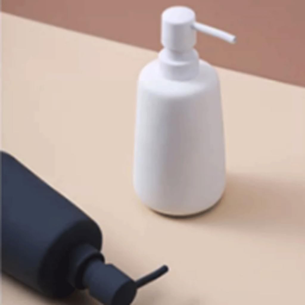 Keramiek Zeepdispenser Lotiondispensers voor op het aanrecht Handmatige ronde flessendispenser Badkamer Keuken Commercieel