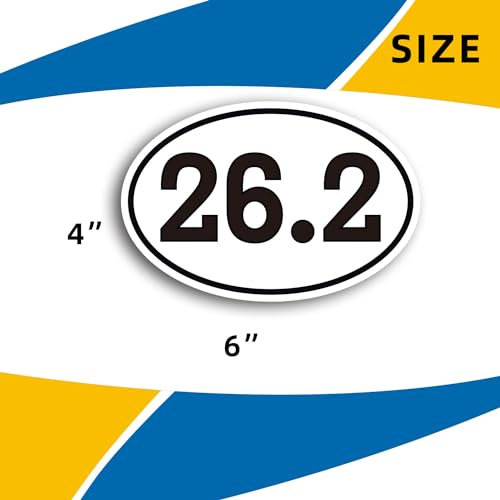 Image of Marathon Black Oval Automotive Magnet Decal,Heavy-Duty Automotive Magnet for Car, Truck, SUV (Black Oval-13.1 & 26.2)