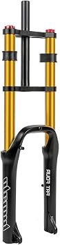 Fat Bike Fork 20 Inch Air Fork Snow Bike Fork Air Suspension Fork 20" 4.0 Fat Tire Front Suspension Forks Double Shoulder 1-1/8" Straight Travel 110mm Rebound Adjust QR 9mm