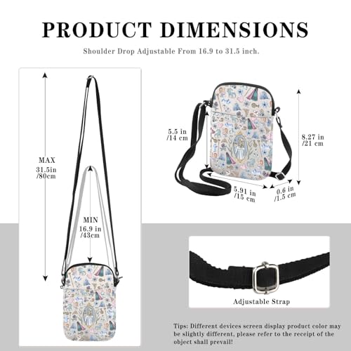 GJTIM Elsa Princess Gift Elsa Merchandise Princess Elsa & Anna Fan Gift Princess Cartoon Character Gift Crossbody Bag2