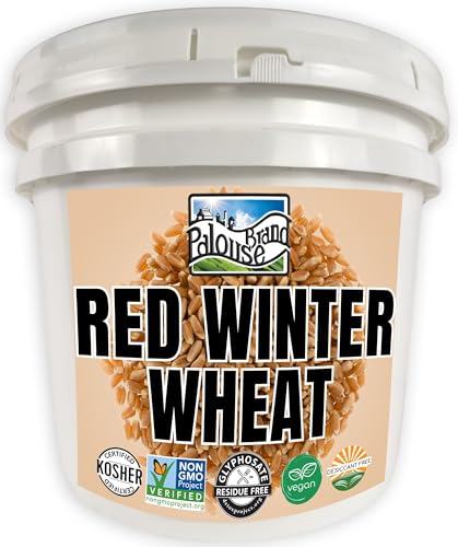 Palouse Brand Hard Red Winter Wheat Berries | Certified Glyphosate Residue Free | 25 LBS | Emergency Food Storage Bucket | Non-GMO | Grown on Our Family Farm | Bulk