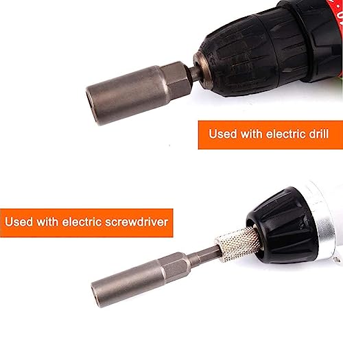 Image of RUIAN 10mm Hex Power Socket 1 /4 Inch Hex Shank Nut Driver Bit Set, 80mm Long Chrome Vanadium Steel Drill Bit Socket Adapter for Electrician Tools, 2-Pack