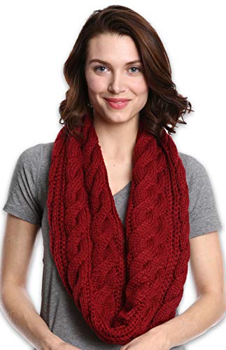 Tough Headwear Chunky Cable Knit Infinity Scarf Stay Warm & Stylish Year Round - Circle Loop Scarves for Women & Men