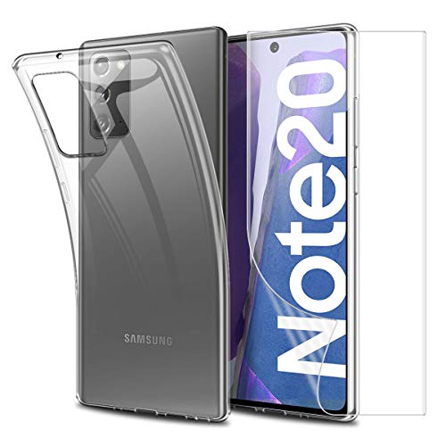Reshias Funda para Samsung Note 20 con Cobertura Completa Protector de Pantalla,Suave Transparente TPU Silicona Protectora Carcasa para Samsung Galaxy Note 20 4G / 5G (6.5 Pulgadas)