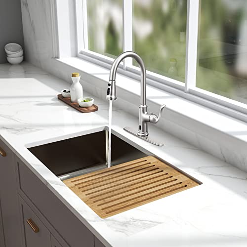 Djs Kitchen Faucet With Pull Down Sprayer, Single Handle Stainless Steel Pull Out Kitchen Sink Faucet, Brushed Nickel (Brushed Nickel, Touchless) Djs-Pk-009N-Touchless-Dp #TOP6