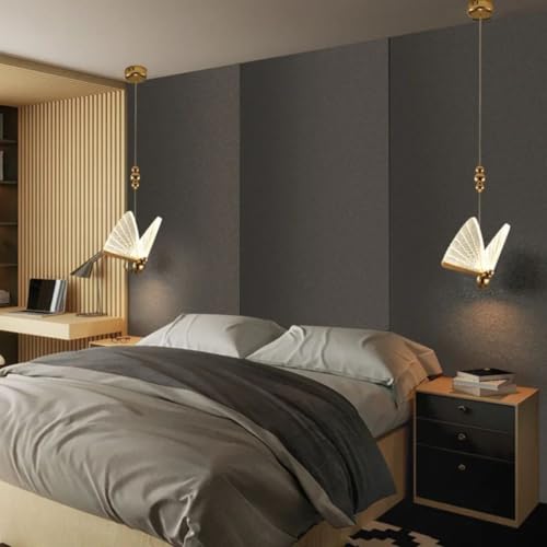 Luminária Pendente Borboleta Cristal 17cm Dourada Grande para Sala de Estar Quarto Cozinha Banheiro