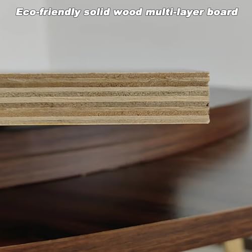 Large Round Foldable Table Top - 200cm Solid Wood Circle Table Extender, Space Saving for Family Dinners, No Legs Replacement, Walnut Finish, 4-Fold Design