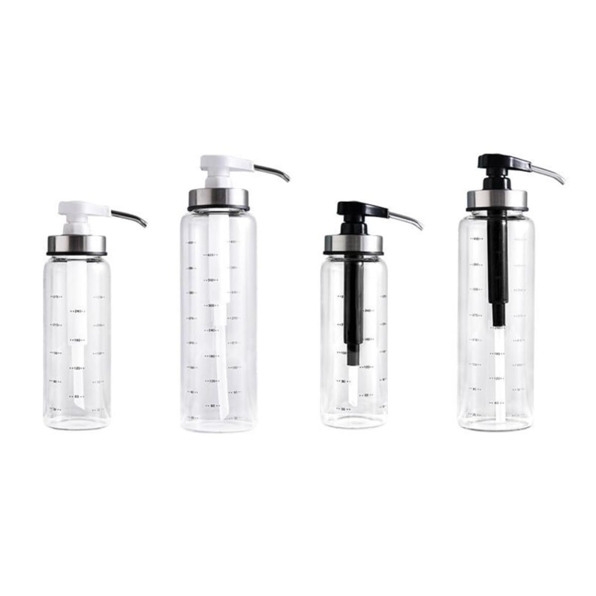 Beavorty Dispenser Marmellata in Vetro Pompa Dosatore in Acciaio Inox e Pp, Contenitore Ermetico da 300ml per Party e Conservazione in Armadio
