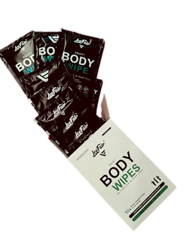 10 pezzi XXL Leofair Smart Body Wipes salviettine umidificate monouso per sport, tempo libero, viaggi, attività all'aperto, festival, vacanze