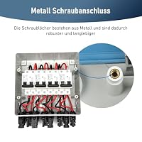 SROCHN Überspannungsschutz PV DC 1000V Leitungsschutzschalter IP65 Wasserdicht 4 Strings 8 Module Solar PV Anschlusskasten (4 in 4 out) – Ansicht 4