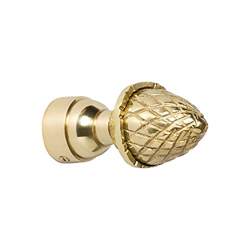 B&M Solid Brass Acorn Finial 19mm Polished Brass Curtain Pole Finial