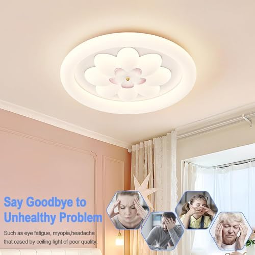 Lampe de plafond encastrée fleur moderne design crème nordique - 3