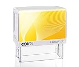 Colop (WEIß) Printer Stempel / 10-20 - 30-50 - 60 / Verschiedene GRÖßEN (60) mit individueller Textplatte/Logo