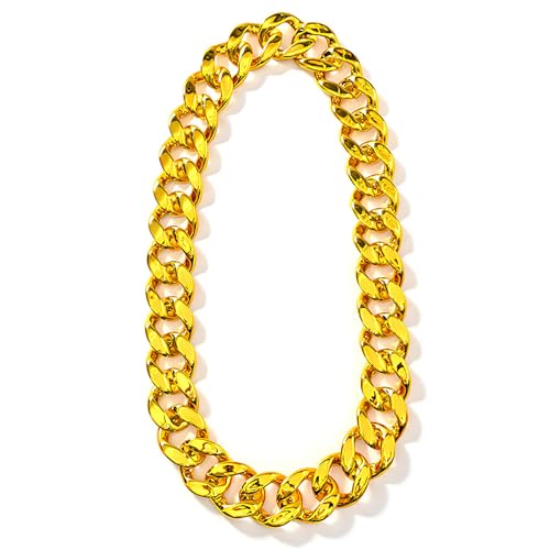 Riceel Klobige Kunststoffkette, Herren Goldkette, Hip Hop Rapper...