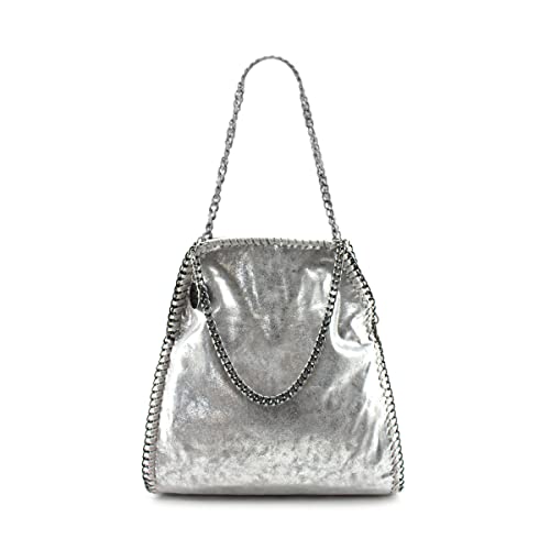  MODELISA - Borsa a tracolla con maniglia a catena da donna, Grigio L, Talla única