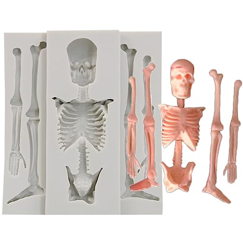 Yisawroy Halloween Skeleton Skul Shape Silicone Mold Bakeware Cake Mould For Cookie Chocolate Candy Fondant Cake Decorating Skeleton Bone Silicone Mold - Image 3