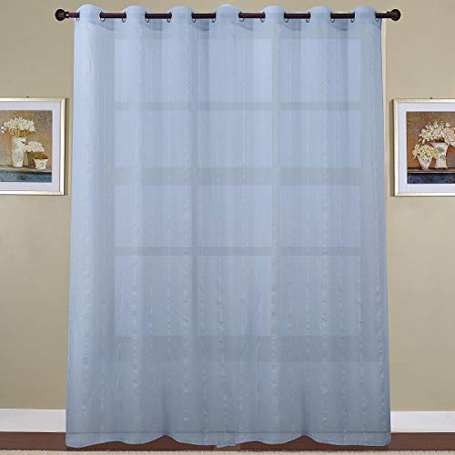 Best Interior Visillo grande de rayas brillantes gris 300 x 240 cm