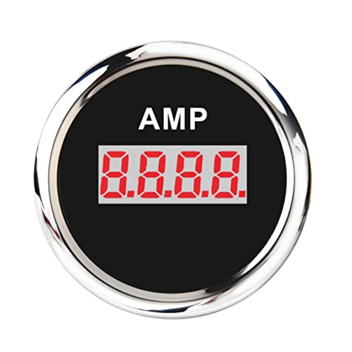SENEHGMLP(売店) ユニバーサル52mmアンペレーターゲージカーボート アンプマリンカーのオートバイの自動車のオートバイ9-32Vのための赤いバックライト付き現在のメーターゲージ 自動車用電圧計(Black silver)