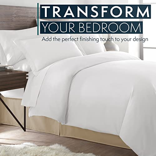image for HC Collection Taupe Full Bed Skirt - Dust Ruffle w/ 14 Inch Drop - Tai