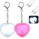 Wufaa 2PCS Heart Purse Light Rechargeable, Touch Sensor Handbag Light, Automatic LED Bag Light with Clip for Tote & Backpack Inside Purses, Valentine's Gift for Women Girls