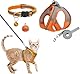 Katzengeschirr mit Leine Ausbruchsicher,Breathable Katzenleine mit Reflektierenden Streifen, Cat Harness, Weichem Innenfutter und Atmungsaktivem Mesh,Orange (XXS)