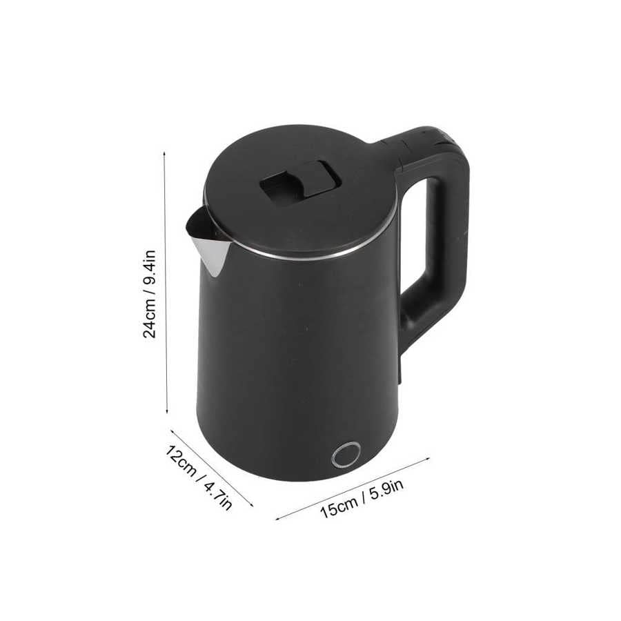 Hervidor eléctrico de agua 2.3L acero inoxidable negro miniatura 3