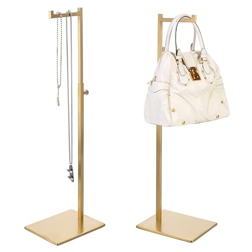 OLegei Set of 2 Handbag Display Stands Rack Adjustable Height Purse Display Holder- 7-type Hook, Shoulder Bags,Scarves, Hats - Image 3
