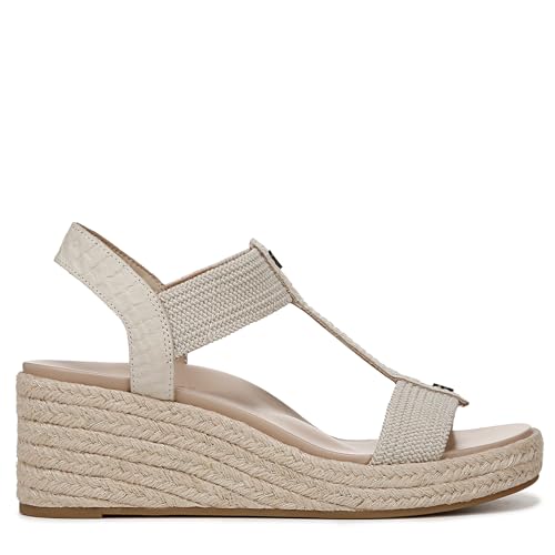 VIONIC Women's Calera Espadrille Wedge Sandal, Cream Snake Leather/Fabric, 93