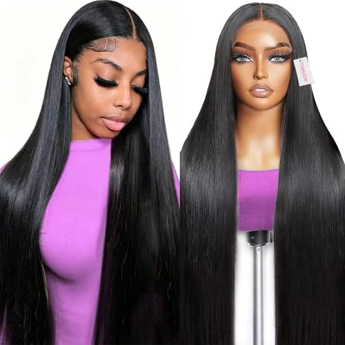 13x6 HD Lace Front Wigs Human Hair 200 Density Soft Silky Straight Human Hair Lace Frontal Wigs for Women Real 100% Virgin Hair Can Last 6-9 Months Life Straight Glueless Wigs Human Hair 28Inch