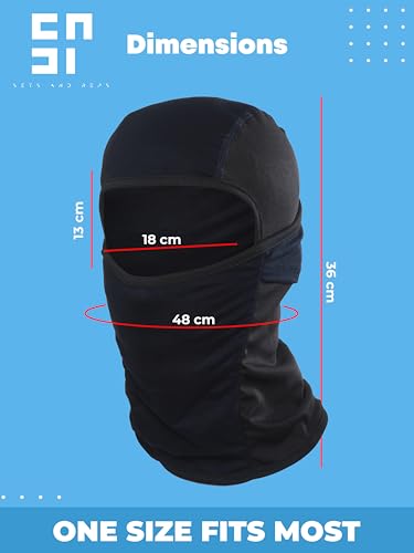 Image of inchPack of 2 Black & Blue Premium Face Mask for Bikers I Breathable Full Face Cover Balaclava for Men I Helmet Mask for Dust Protection