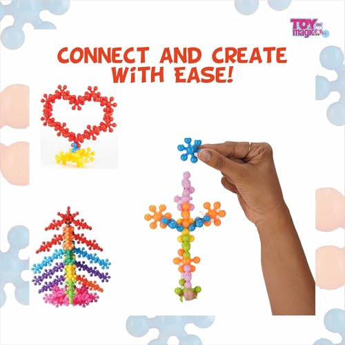 Image of ToyMagic Star Interlink Construction Play - 400 Pcs | Creative Interlocking Building Blocks for Kids | Stem Educational Toys for Boys & Girls Age 3+ | Enhances Motor Skills & Imagination, Multicolor