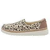Hey Dude Women's Lena Leopard Angora Size 7 | Women’s Loafers | Women’s Slip On Shoes |...