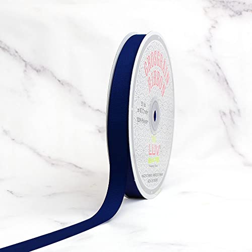 Creative Ideas 50-Yard Solid Grosgrain Ribbon, 5/8-Inch, Navy Blue
