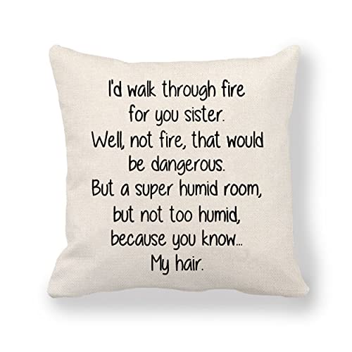 Housse de coussin humoristique pour femmes et filles - Cadeau d'anniversaire pour une sœur - Cadeau humoristique pour sœur - Pour sœur âme, grande sœur, petite sœur Cover