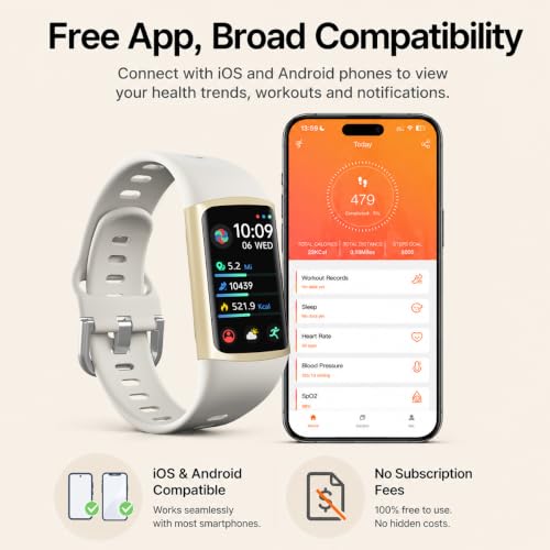 Image of FITVII Slim Fitness Tracker for Women Men, Fitness Watch for Android iOS