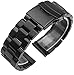 Produktbild DHAEY 18mm 19mm 20mm 21mm 22mm 23mm 24mm Universelles massives Edelstahl-Uhrenarmband Metall-Armband Link-Armband-Bügel-Zubehör Uhrenarmband Edelstahl (Color : Black, Size : 23mm)