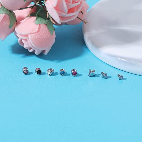 ZS 16G Stainless Steel Dermal Piercing Jewelry Diamond Dermal Anchor