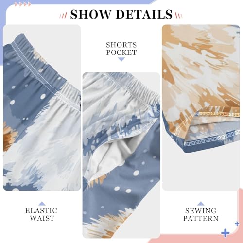 ZZXXB Pomeranian and Snow Boys Long Pants Soft Trousers Elastic Waist Kids Lounge Bottoms with Pockets S-XL4