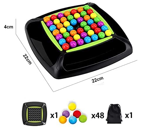 Image of Rainbow Ball Chess Board Game for Kids | Puzzle Magic Ball Matching Game with 48 Colored Balls | Family Game for 2-4 Players | Educational Indoor Games & Learning Toy for Boys and Girls