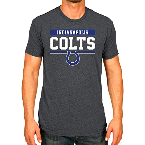 Team Fan Apparel NFL Adult Team Block Tagless T-Shirt - Cotton Blend - Charcoal - Perfect for Game Day - Comfort and Style (Indianapolis Colts - Charcoal, X-Large)